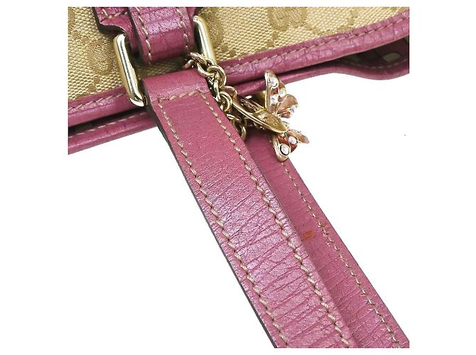 Tote Gucci in tela GG e pelle Beige - vista 4