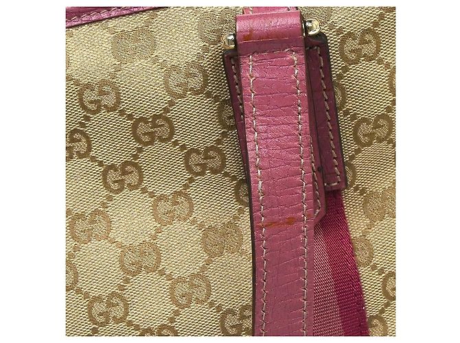 Tote Gucci in tela GG e pelle Beige - vista 5