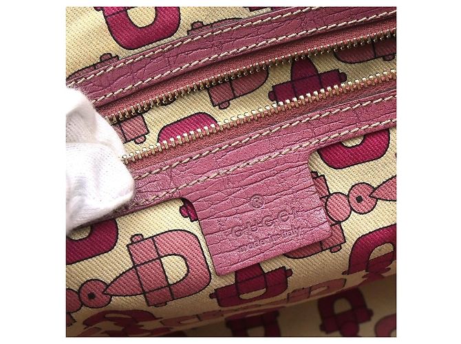 Tote Gucci in tela GG e pelle Beige - vista 7