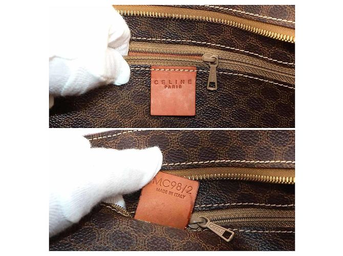 Céline Bolso Tote Celine Macadam de cuero marrón Castaño - vista 7