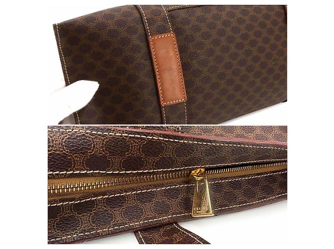 Céline Bolso Tote Celine Macadam de cuero marrón Castaño - vista 9