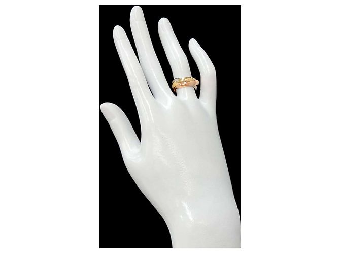 Anillo Cartier Trinity Medium MM #50 Rosa Blanco Amarillo - vista 6