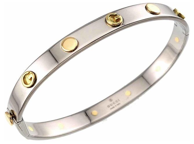 Bangles Gucci G in oro giallo 18K e acciaio inossidabile - vista 5