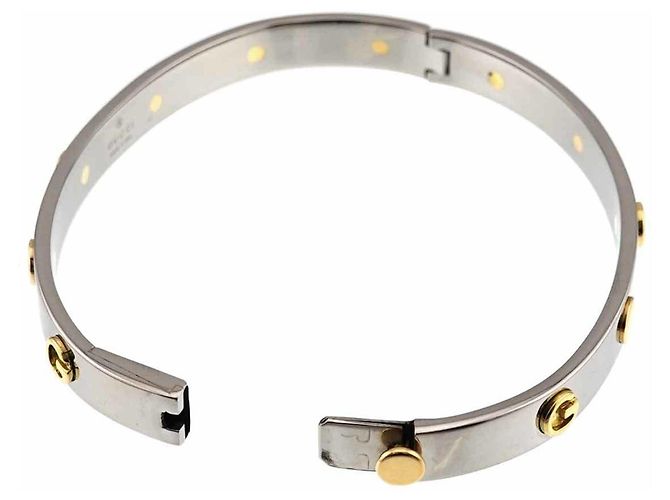Bangles Gucci G in oro giallo 18K e acciaio inossidabile - vista 6