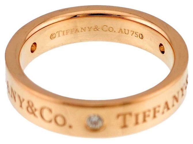 Autre Marque Tiffany & Co. Flacher Ring aus 18K Roségold mit Diamanten Pink - Ansicht 3