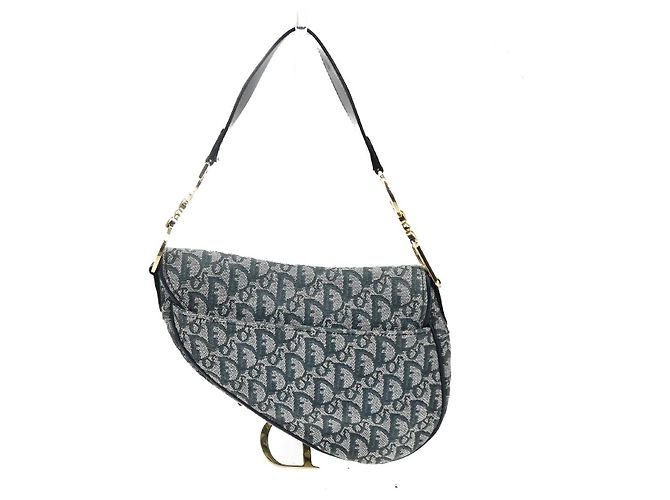 Christian Dior Saddle Oblique Canvas Medium Azul marinho - vista 2