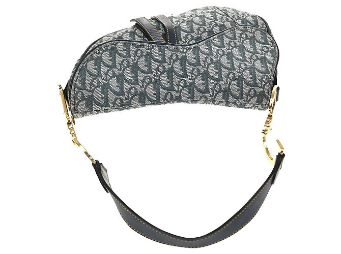 Christian Dior Saddle Oblique Canvas Medium Azul marinho - vista 7
