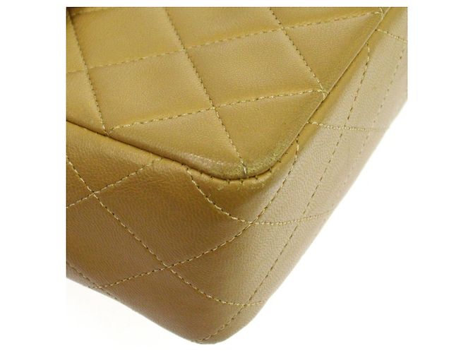 Chanel Retro Classic Square Flap Quilted Goatskin Mini Bege - vista 5
