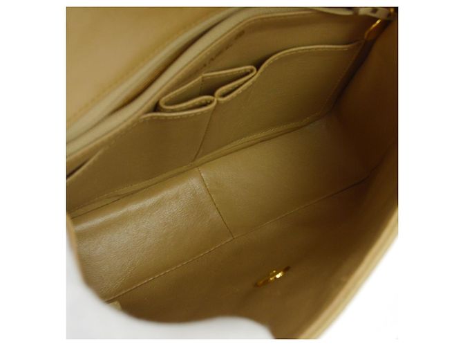 Chanel Retro Classic Square Flap Quilted Goatskin Mini Bege - vista 7