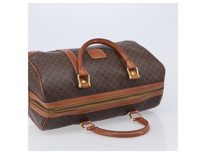 Céline Celine Vintage Duffle Macadam Coated Canvas Medium Marron - vue 6