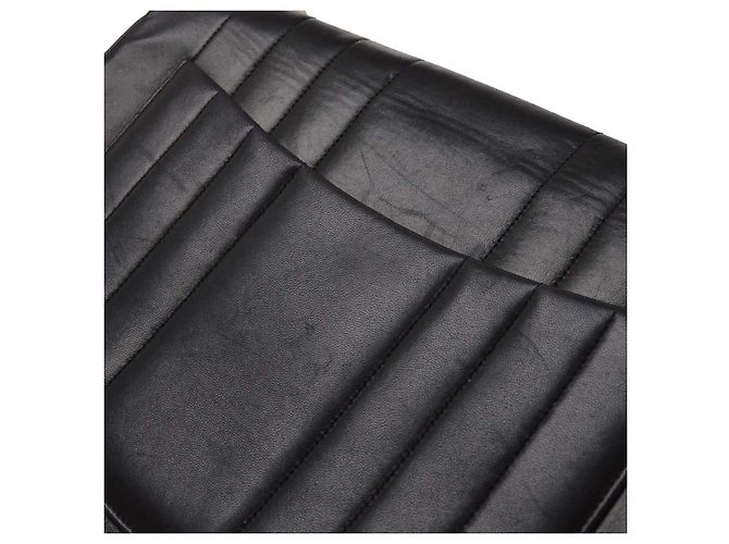 Chanel Vintage Classic Single Flap Vertical Quilt Lambskin Jumbo Nero - vista 5
