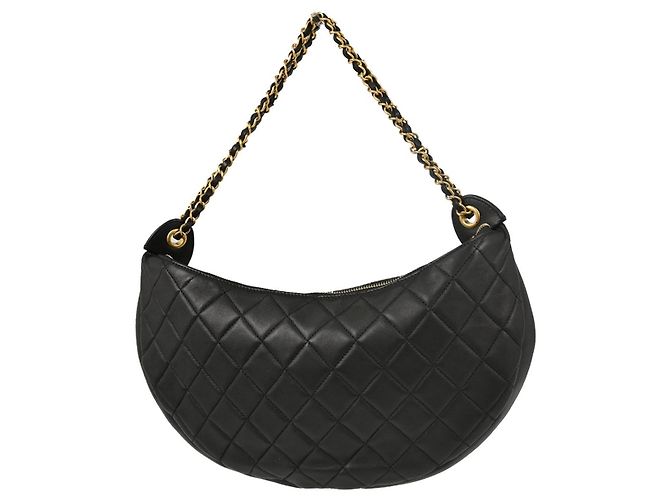 Chanel All About Chains Vita Matelassé in Pelle di Agnello Nero - vista 2