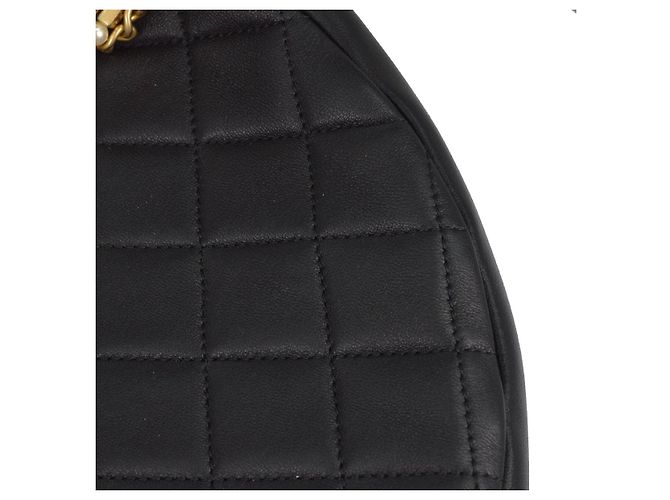 Chanel All About Chains Vita Matelassé in Pelle di Agnello Nero - vista 5