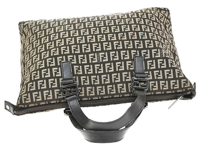 Fendi Schultertasche Zucchino Canvas Medium Braun - Ansicht 4