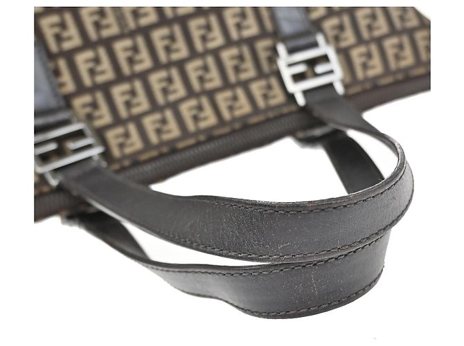 Fendi Schultertasche Zucchino Canvas Medium Braun - Ansicht 7