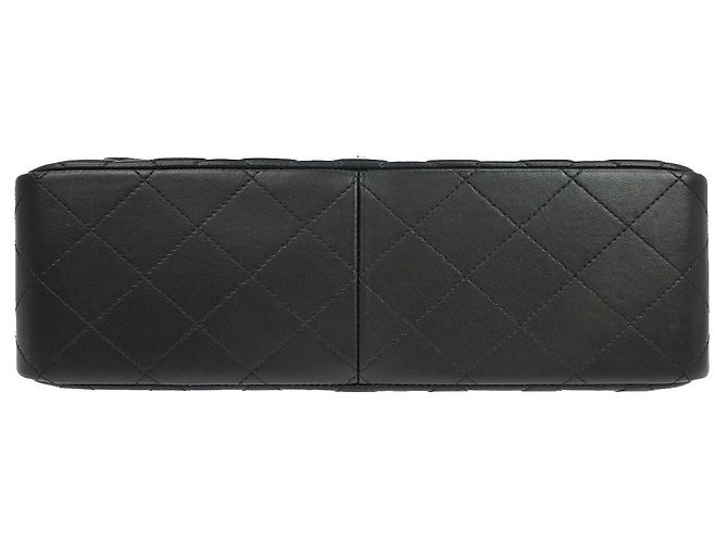 Chanel Vintage Classic Double Flap Quilted Lambskin Jumbo Nero - vista 3