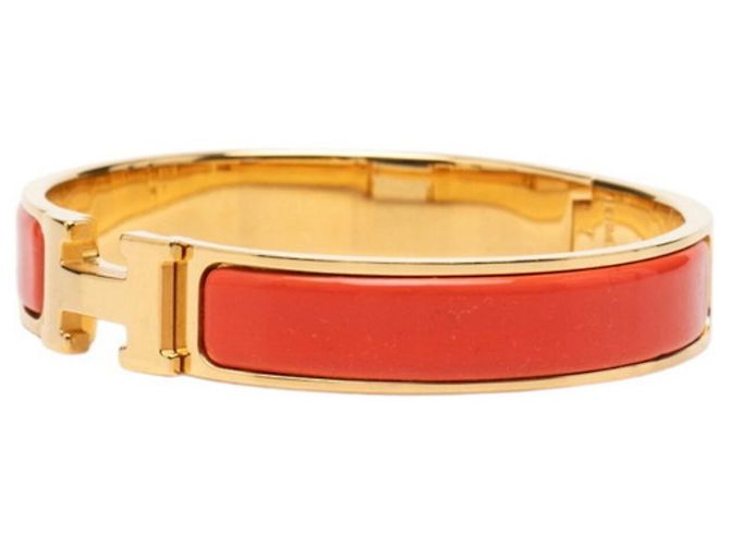 Hermès Bracciale smaltato Hermes Click H GM Rosso D'oro - vista 2