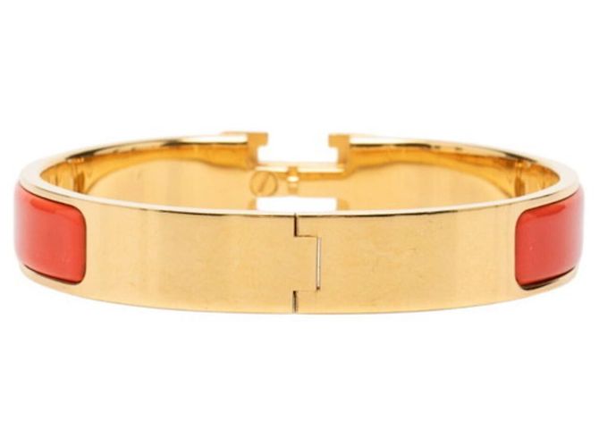 Hermès Bracciale smaltato Hermes Click H GM Rosso D'oro - vista 3