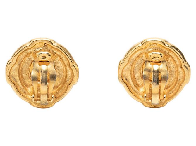 Chanel Coco Mark Vintage Runde Ohrringe Golden - Ansicht 2