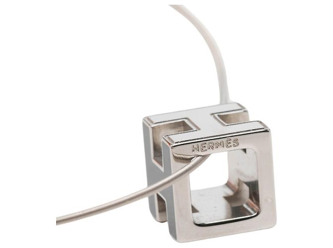 Hermès Hermes Cage d'H H Cube Chain Anhänger Halskette Schwarz - Ansicht 3