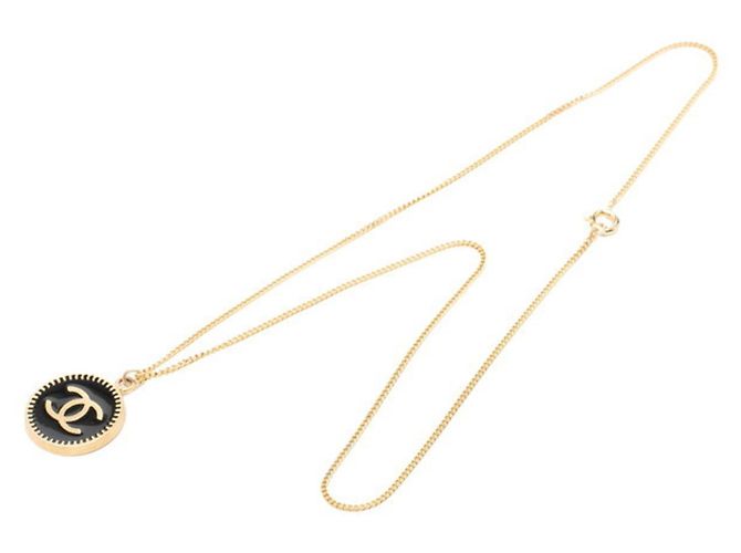 Chanel Coco Mark Chain Anhänger Halskette Schwarz - Ansicht 3