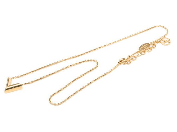 Louis Vuitton Essential V Chain Anhänger Halskette Golden - Ansicht 2