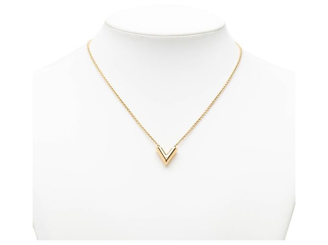 Louis Vuitton Essential V Chain Anhänger Halskette Golden - Ansicht 4