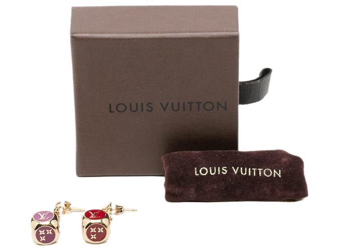 Louis Vuitton Pendientes Cube Swing Dorado Púrpura - vista 4