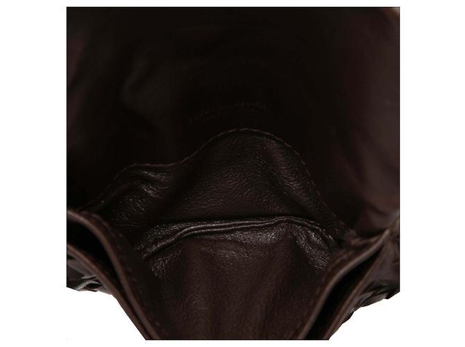 Portefeuille à chaîne Intrecciato Bottega Veneta Marron - vue 4