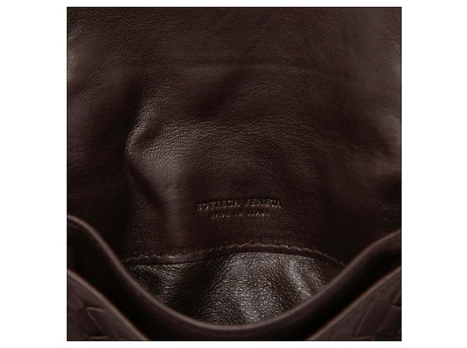 Portefeuille à chaîne Intrecciato Bottega Veneta Marron - vue 5