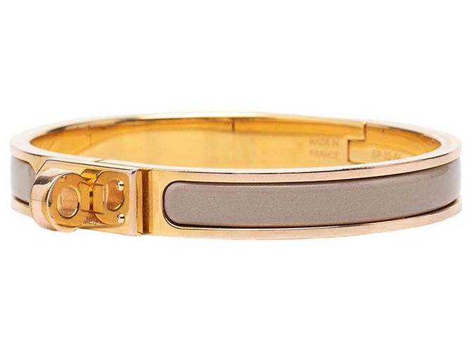 Hermès Bracelete de Esmalte Hermes Mini Click Kelly PM Bege - vista 2