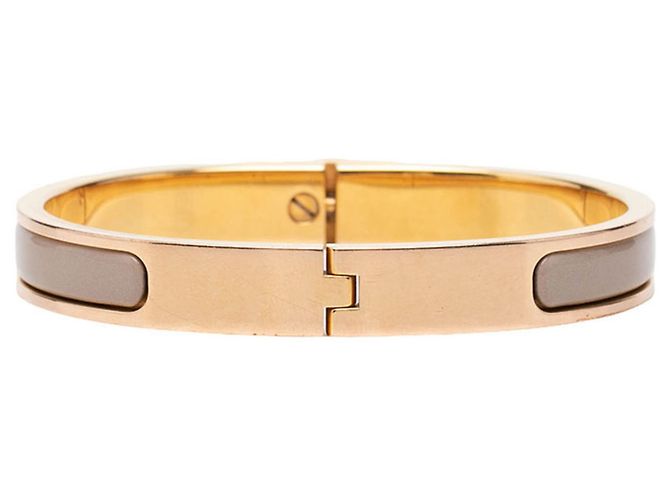 Hermès Bracelete de Esmalte Hermes Mini Click Kelly PM Bege - vista 3