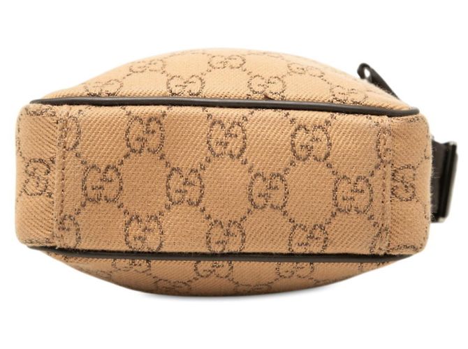 Borsa a tracolla Gucci in tela GG e pelle marrone - vista 3