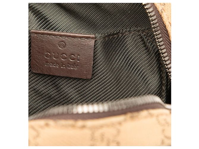 Borsa a tracolla Gucci in tela GG e pelle marrone - vista 5