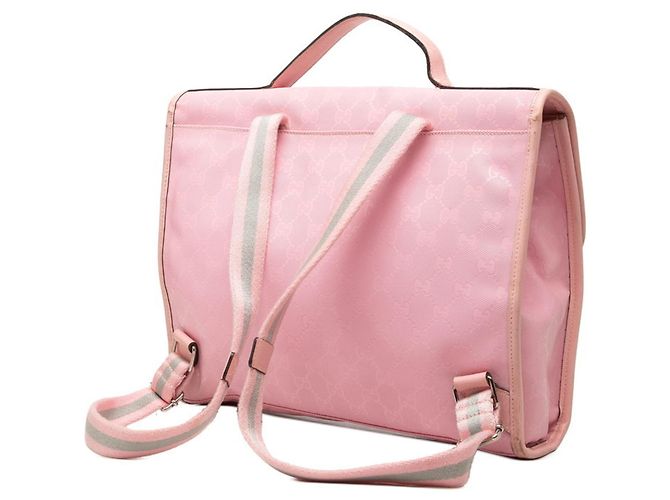 Zaino in pelle rosa Gucci GG Imprime - vista 2