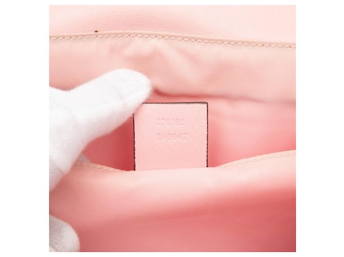Zaino in pelle rosa Gucci GG Imprime - vista 6