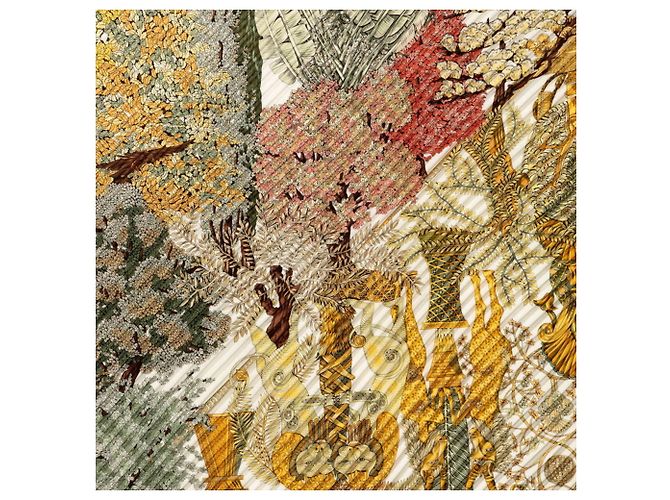 Hermès Hermes Carre 90 Plisado, Les Legendes de L’Arbre Multicolor - vista 3