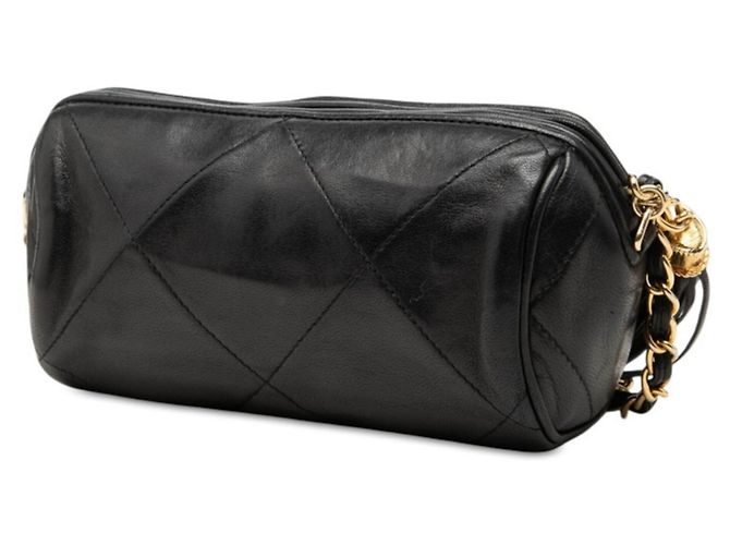 Chanel Coco Mark Matelassé Schultertasche mit Quaste und Kette Schwarz - Ansicht 2