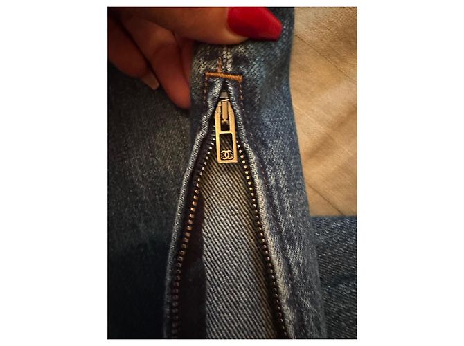 Jeans Chanel in Denim Blu Donna Taglia 38 - vista 5