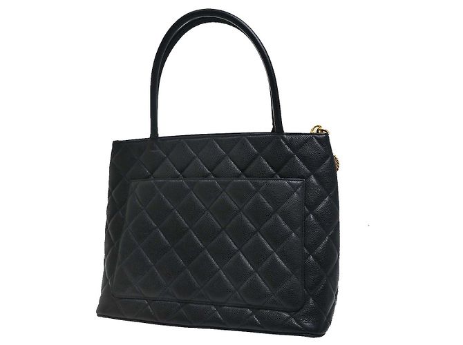 Chanel Medallion Quilted Caviar Noir - vue 2