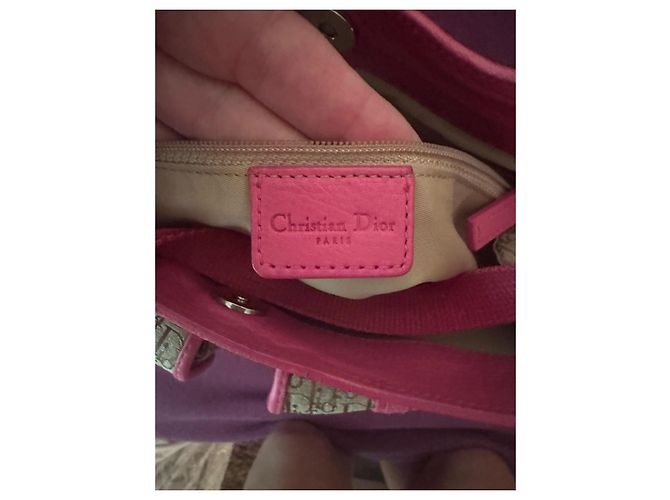 Christian Dior Monogram Canvas und Leder Schultertasche Braun Pink - Ansicht 10