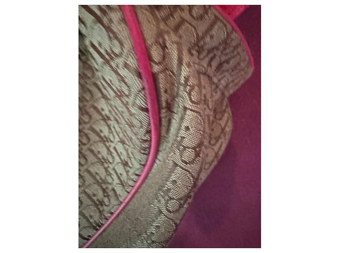 Christian Dior Monogram Canvas und Leder Schultertasche Braun Pink - Ansicht 7