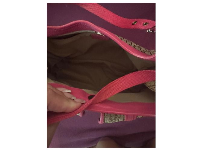 Christian Dior Monogram Canvas und Leder Schultertasche Braun Pink - Ansicht 8