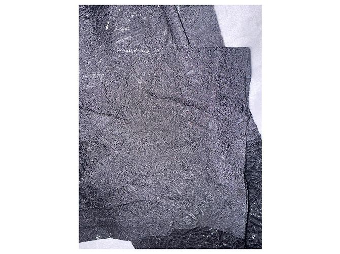 Calças Chanel de renda pretas com riscas laterais de cetim Preto - vista 8