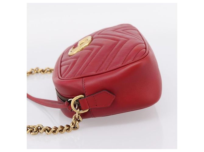 Gucci GG Marmont Matelassé Leather Small Rosso - vista 4
