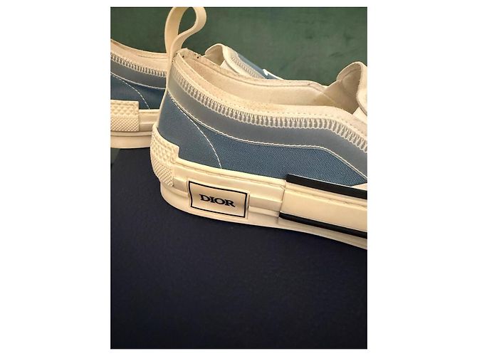 Autre Marque Dior B23 Low-Top Sneaker Blau Canvas Weiß - Ansicht 4