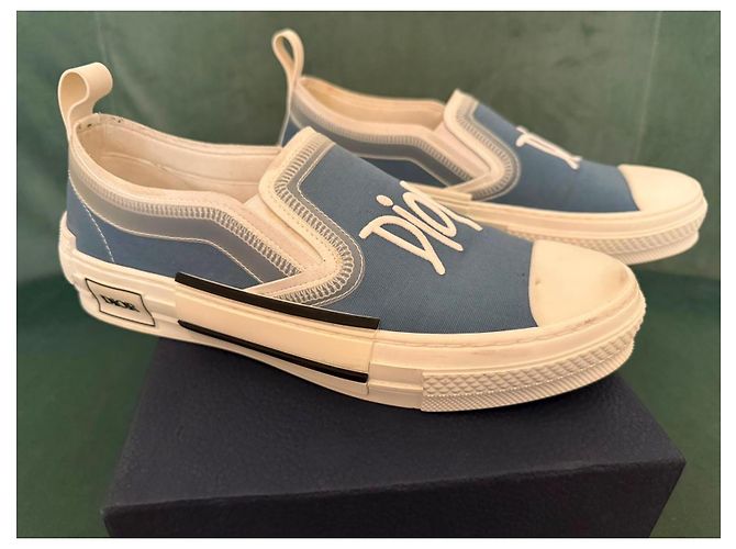 Autre Marque Dior B23 Low-Top Sneaker Blau Canvas Weiß - Ansicht 5