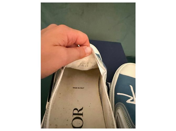 Autre Marque Dior B23 Low-Top Sneaker Blau Canvas Weiß - Ansicht 9
