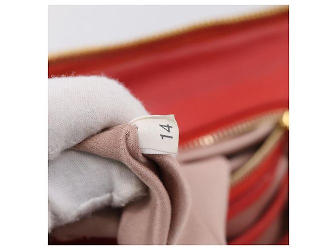 Miu Miu Madras Bowler Matelasse Leather Medium Rosso - vista 6