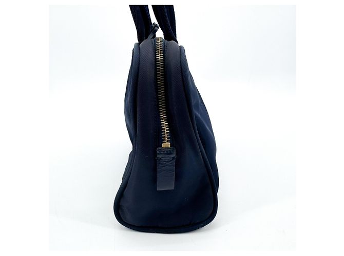 Prada Bowling Tessuto Small Bleu Marine - vue 3